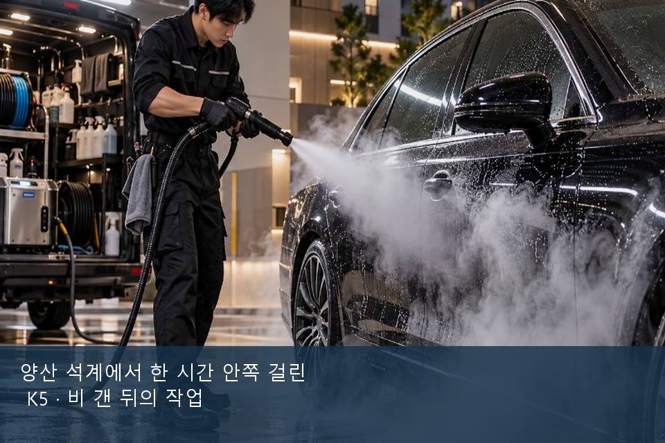 양산 석계에서 한 시간 안쪽 걸린 K5 · 비 갠 뒤의 작업